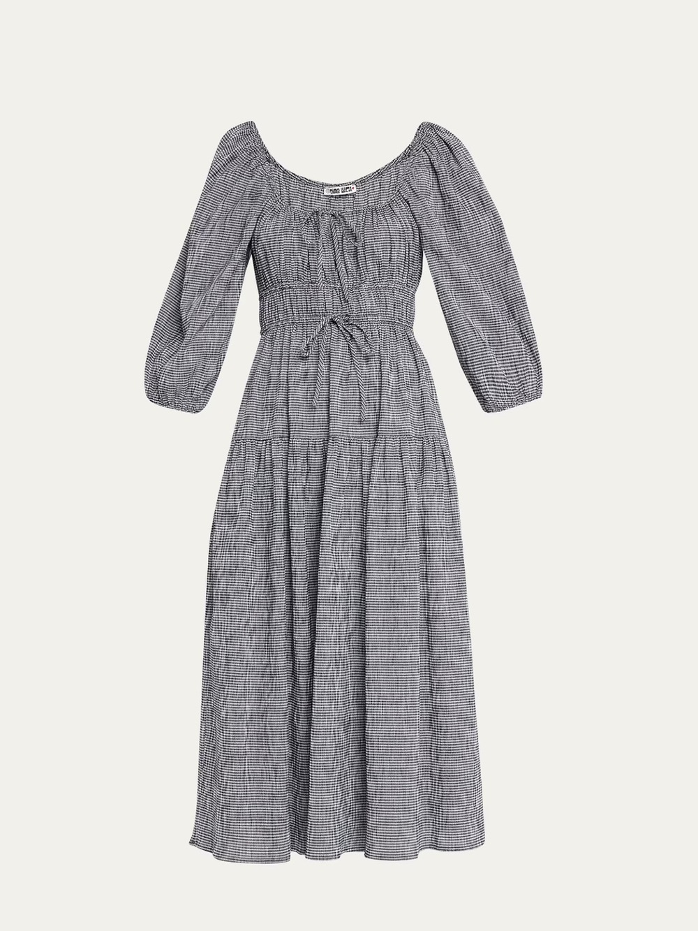 Ciao Lucia Rochelle Check Cinch Tie Midi Dress